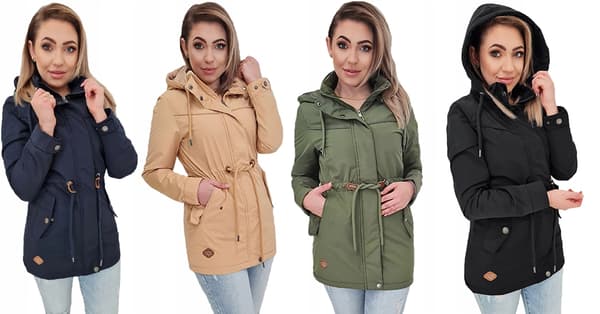 Klassisk dameudgave høstparkas med overgangsmodus 3XL marinblå