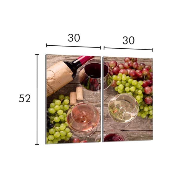 Skyddsplatta i glas för spis 2x30x52 Vin
