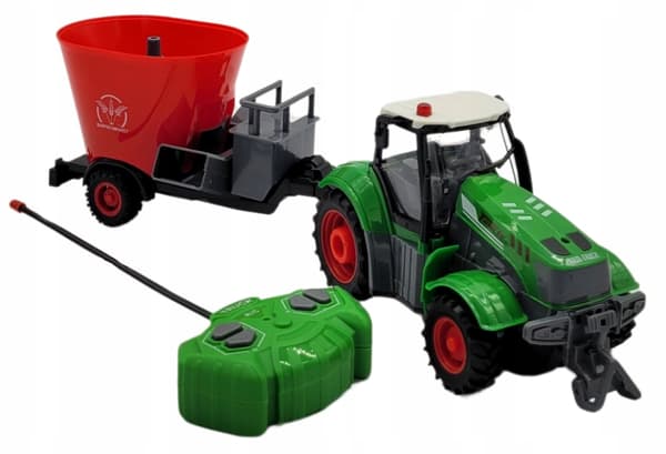 Fjernstyrret traktor med anhænger og LED-lys