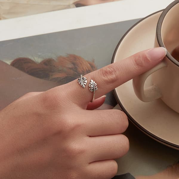 Monsterablad Justerbar Silverring 925 Trusky Silver