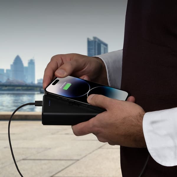 Powerbank 20000 mAh USB-A USB-C - sort