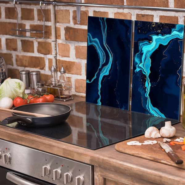 Glasbeskyttelsesplade til komfur 2x30x52 Marmor