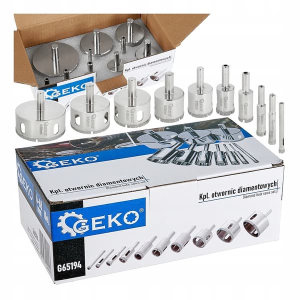 GEKO diamanthulsave 6-68 mm til stentøj, fliser, keramik 10 stk.