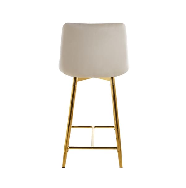 H1-FX sammet beige pall (guldfärgad ram)
