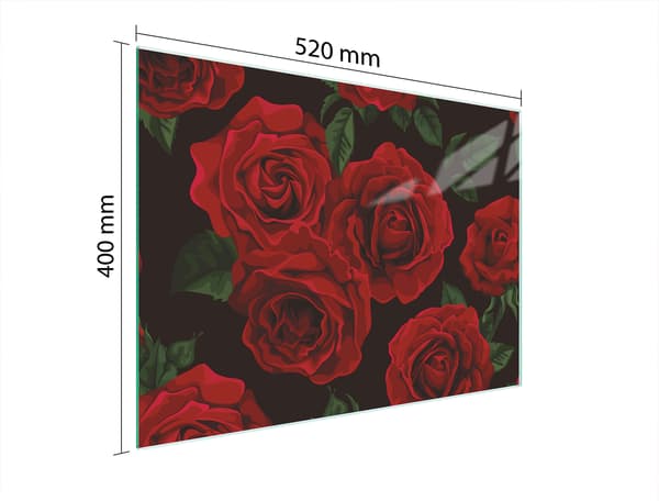 GLASSKÆREBRÆT 52x40 ROSER