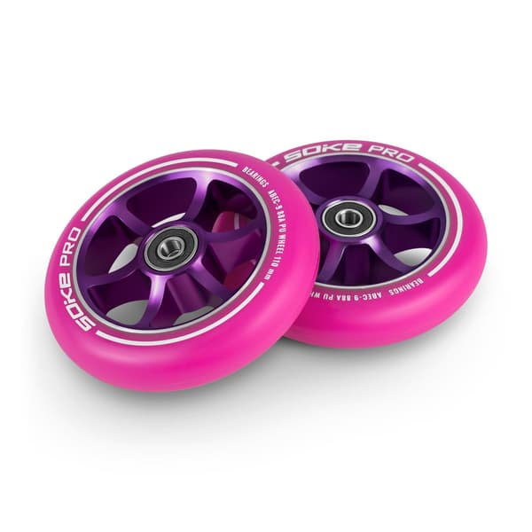 Løbehjul 110 mm lyserøde 2 stk.