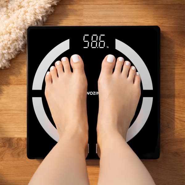 Smart analytisk badevægt med Bluetooth 180 kg - sort