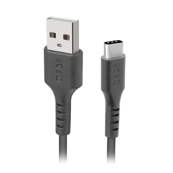 USB-A - USB-C 3m kaapeli - musta