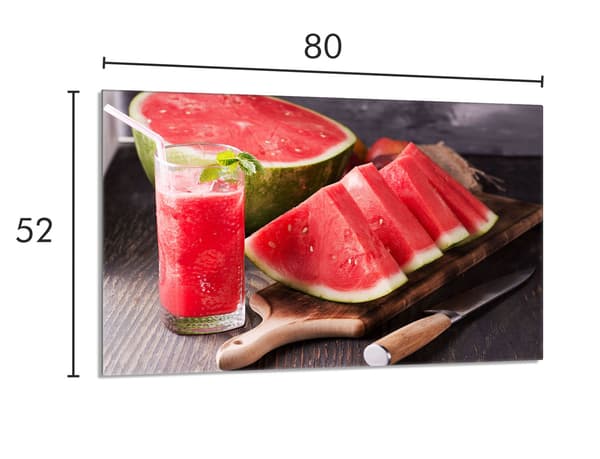 Glasskydd för spishäll 80x52 Vattenmelon