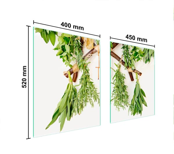 GLASBESKYTTELSESPLADE TIL KOMFUR 85x52 HERBS