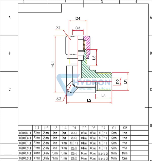 Albueforbindelse W90° 6-LLM M8X1/M10x1 6LL