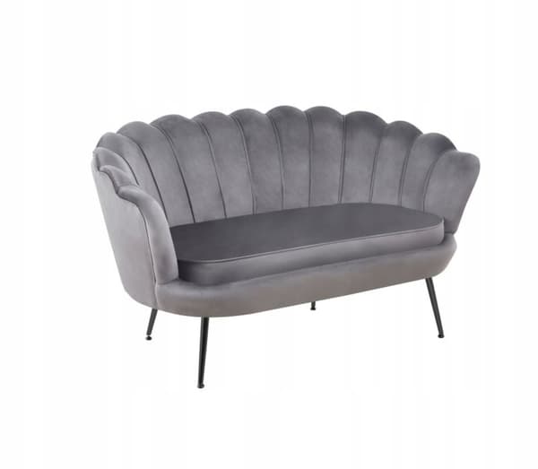 Furnitex Art déco 2-sits vardagsrumssoffa, grå sammet, klädd