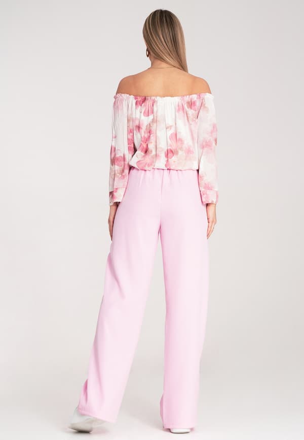 Vida eleganta högmidjade byxor rosa S/M