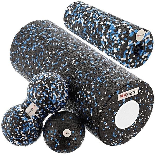 5-i-1 Crossfit massageset, EPP-rullboll - blå