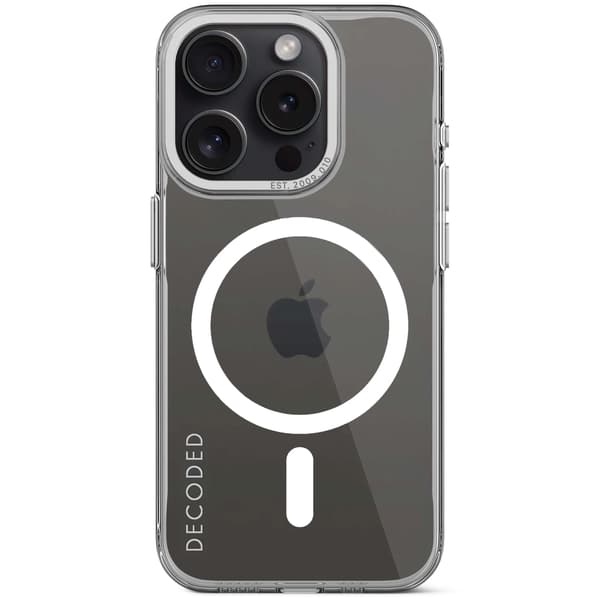 Decoded - Skyddsskal till iPhone 15 Pro, kompatibelt med MagSafe (ice)