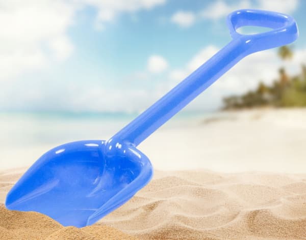 Strandsandkasse til børn, stor, glinsende, 42 cm