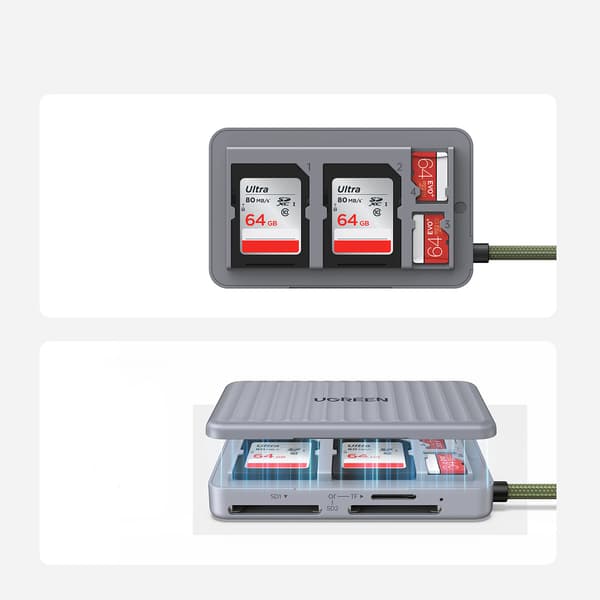 SD microSD USB-C -muistikortinlukija - harmaa