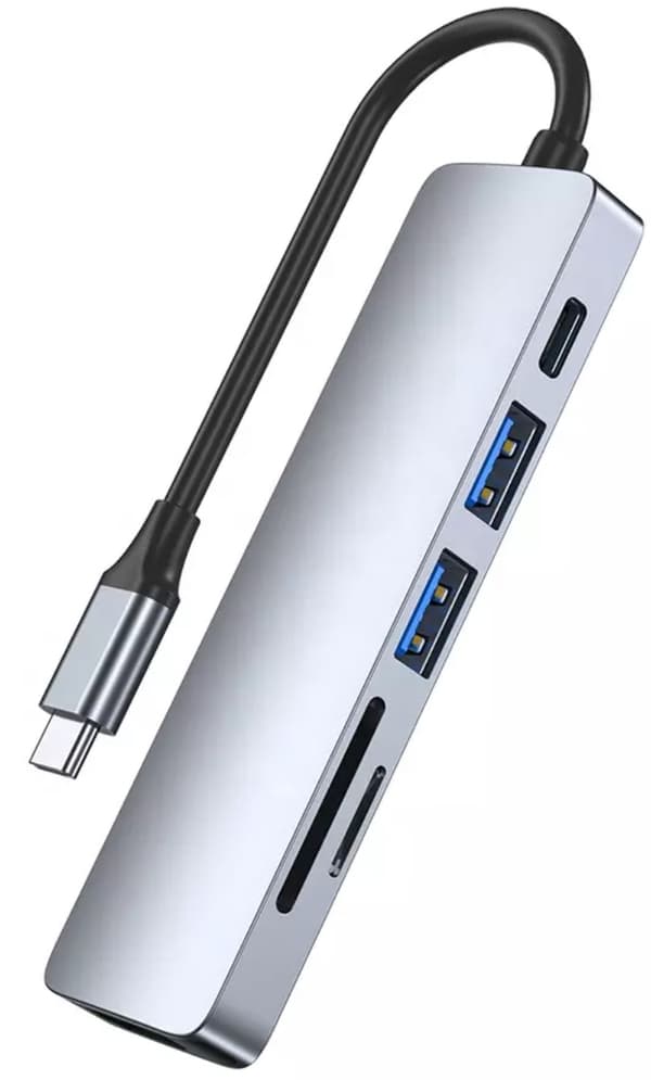 HUB USB-C Adapter HDMI 4K USB 3.0 SD FT PD Strømlevering 60W