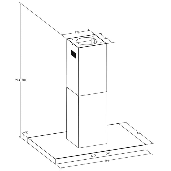 Berdsen BE-90E musta 90 cm liesituuletin
