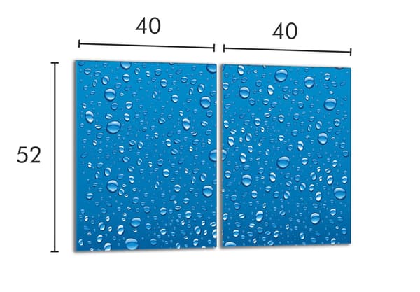 Glasbeskyttelsesplade til komfur 2x40x52 Drops