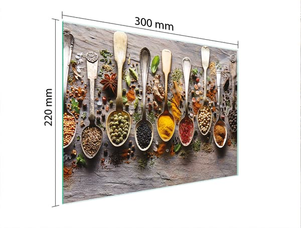 SKÄRBRÄDA I GLAS 30x22 KRYDDOR