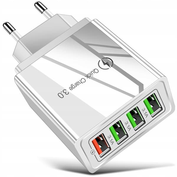 Snabb vægglader 4xUSB hurtiglading 3.0