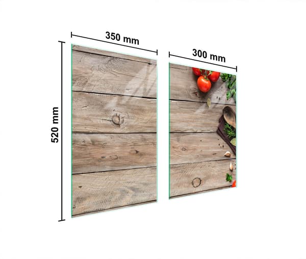 GLASSKYDDSPLÅT FÖR KÖK 65x52 TRÄ