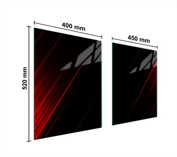 GLASBESKYTTELSESPLADE TIL KOMFUR 85x52 SORT