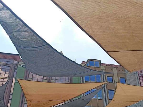 HDPE Skuggsegel 4,2x4,2x5,9 m grå