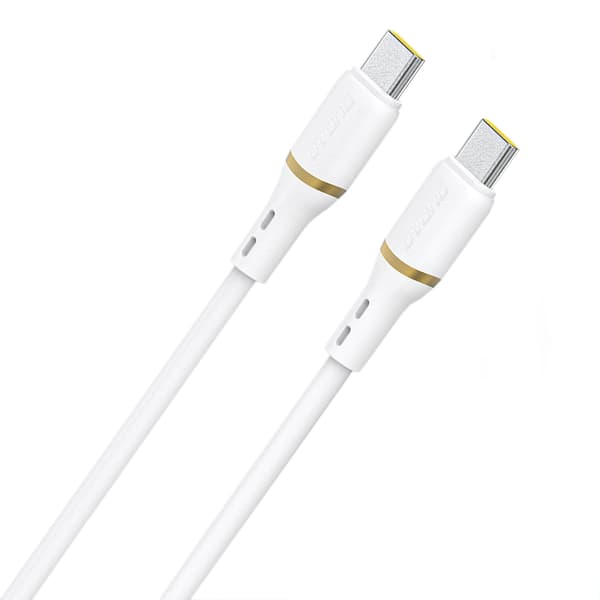 USB-C 60W Silikonekabel 1m - Hvid