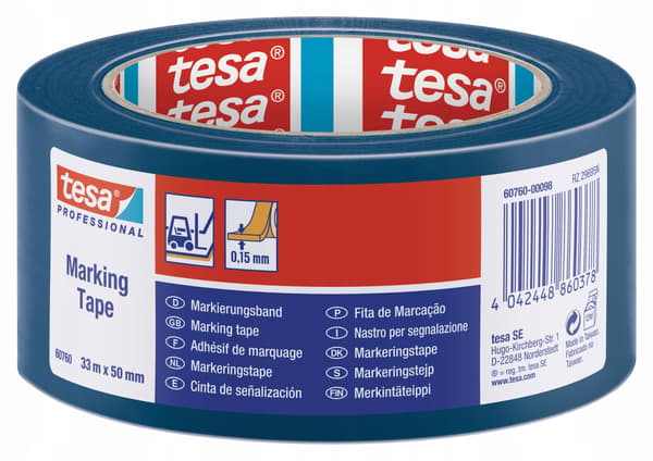 Tesa varningstejp blå 33m x 50mm
