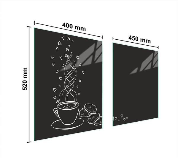GLASBESKYTTELSESPLADE TIL KOMFUR 85x52 KAFFE