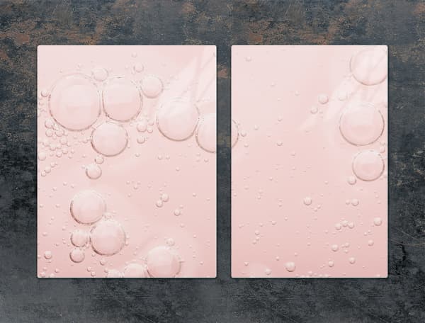 GLASSKYDDSPLÅT FÖR SPIS 75x52 ROSA