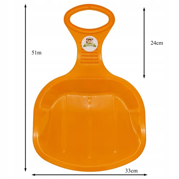 Sne-RUTSCHEBÅND APPLE XL KULE solid 51 cm ORANGE