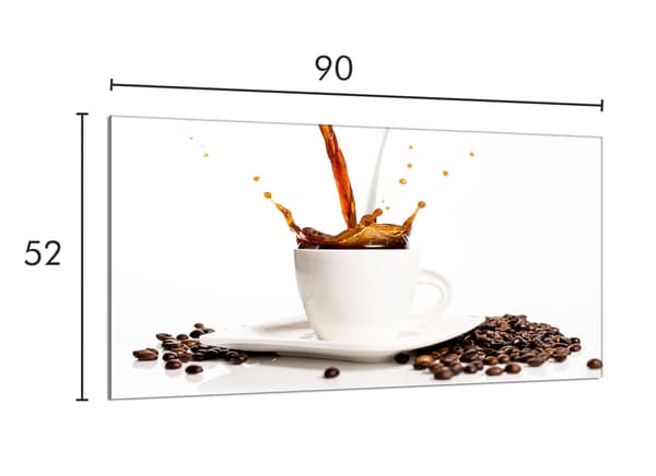 Glasskydd för spishäll 90x52 Kaffe