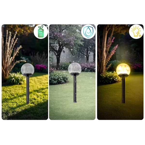 Solcellelampe, transparent kugle, 4 stk. Ilumen LS-103