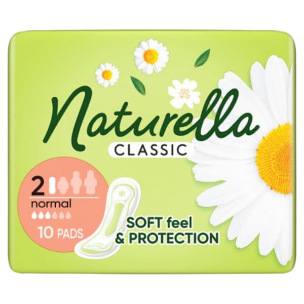NATURELLA Classic Normal bindor med vingar 1-pack - 10 st