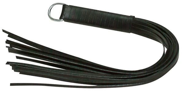 ZADO Sort Læder Spanking Pisk 45cm