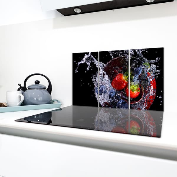 Skyddsplatta i glas för spis 3x30x52
