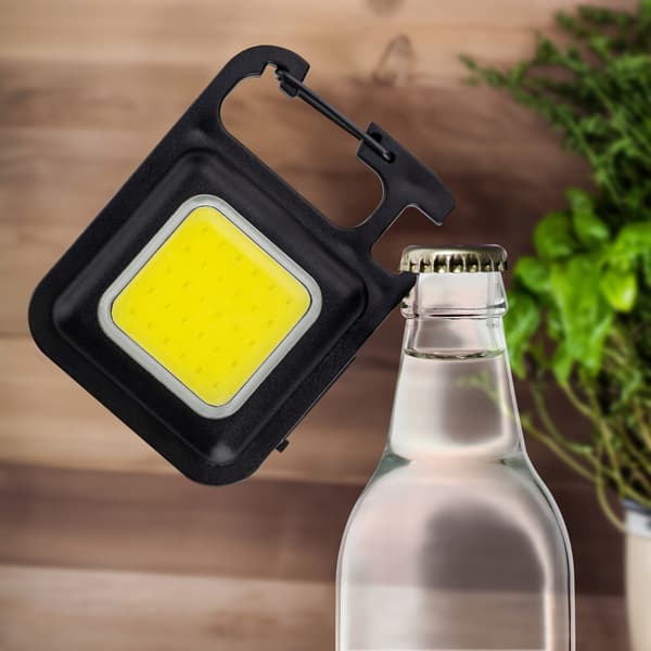 Kraftfull mini LED-lommelygte nøglering magnetåbner holder stativ