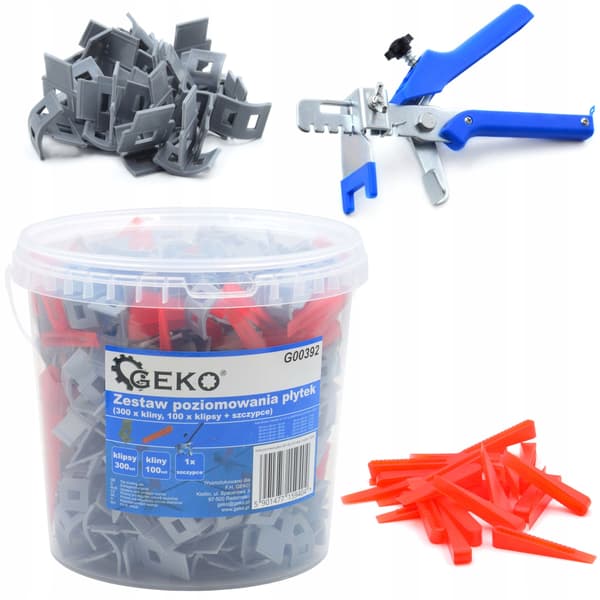 GEKO Tile Leveling System 300 clips 100 kiler 1,2 mm tang