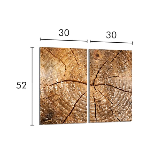 Glasbeskyttelsesplade til komfur 2x30x52 Træ