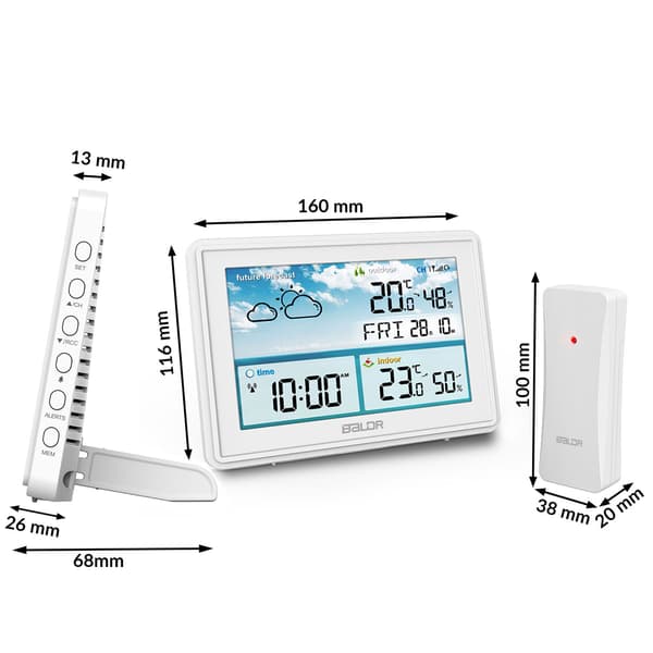 Väderstation med display BD-909 vit
