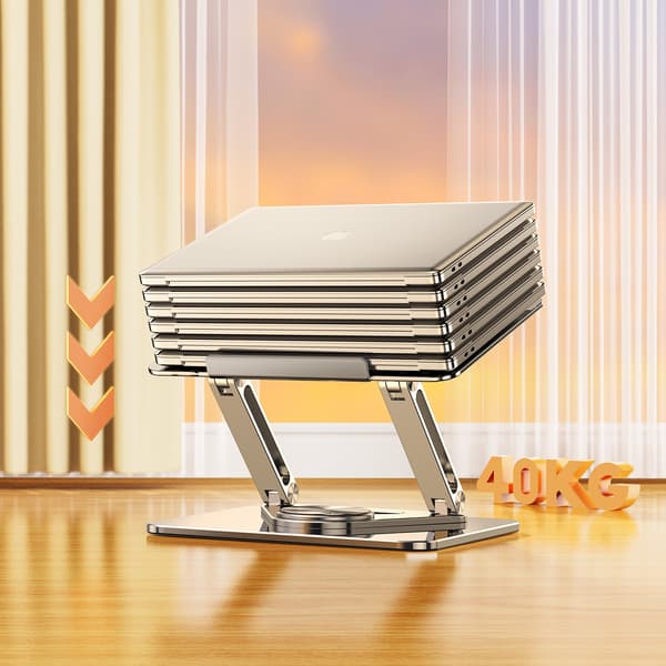 SET: 360° aluminium laptopstativ + smartphonestativ - silver