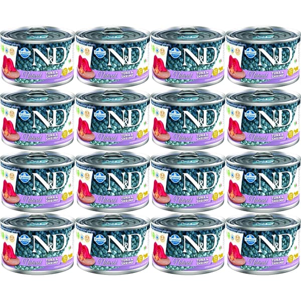 FARMINA N&D Cat Natural Tun & Rejer - vådfoder til katte - 12x140g