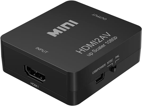 ADAPTERKONVERTER HDMI 1080p TIL AV 3xRCA CVBS CINCH