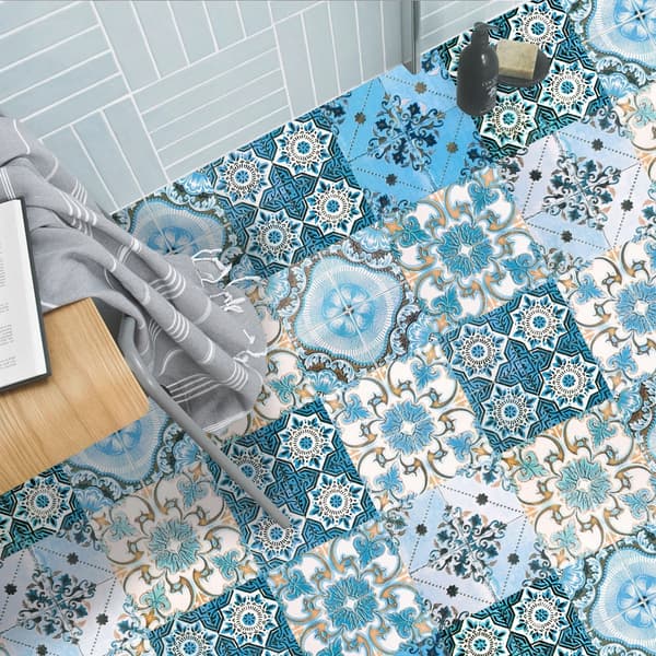 Selvhæftende PVC-patchwork-paneler sæt med 10 tapeter 20x20cm ZM-06-025