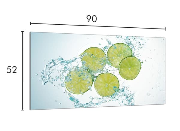 Glasskydd för spishäll 90x52 Lime
