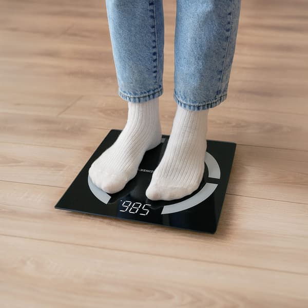 Smart analytisk badevægt med Bluetooth 180 kg - sort