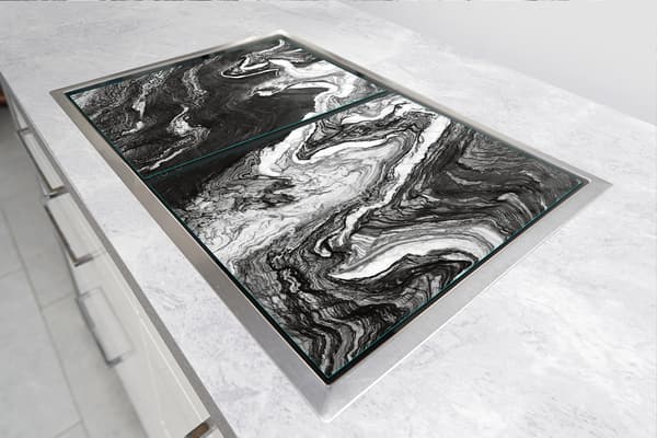 GLASSKYDDSPLÅT FÖR SPIS 90x52 MARMOR